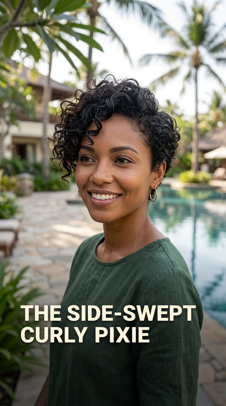 The Side-Swept Curly Pixie