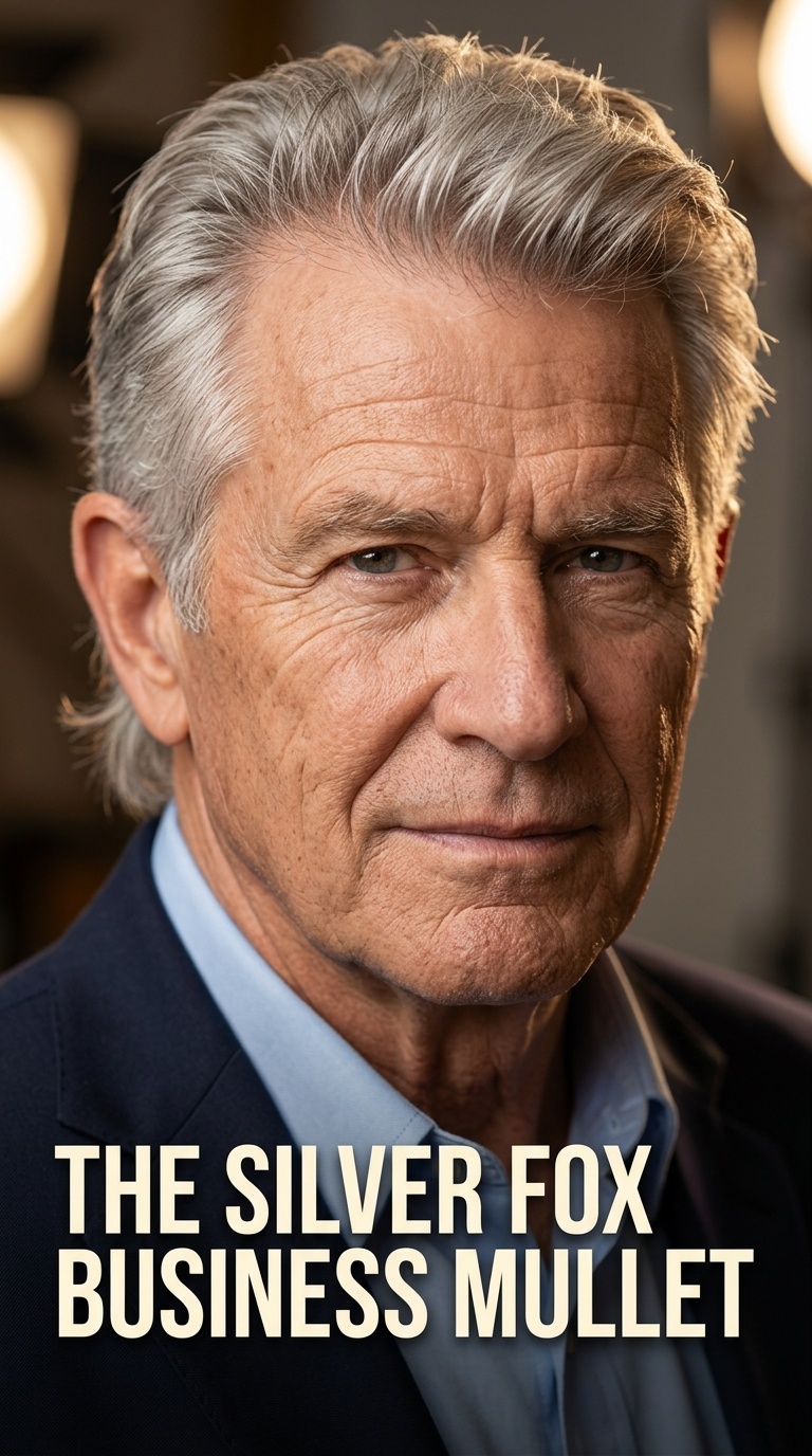 The Silver Fox Business Mullet