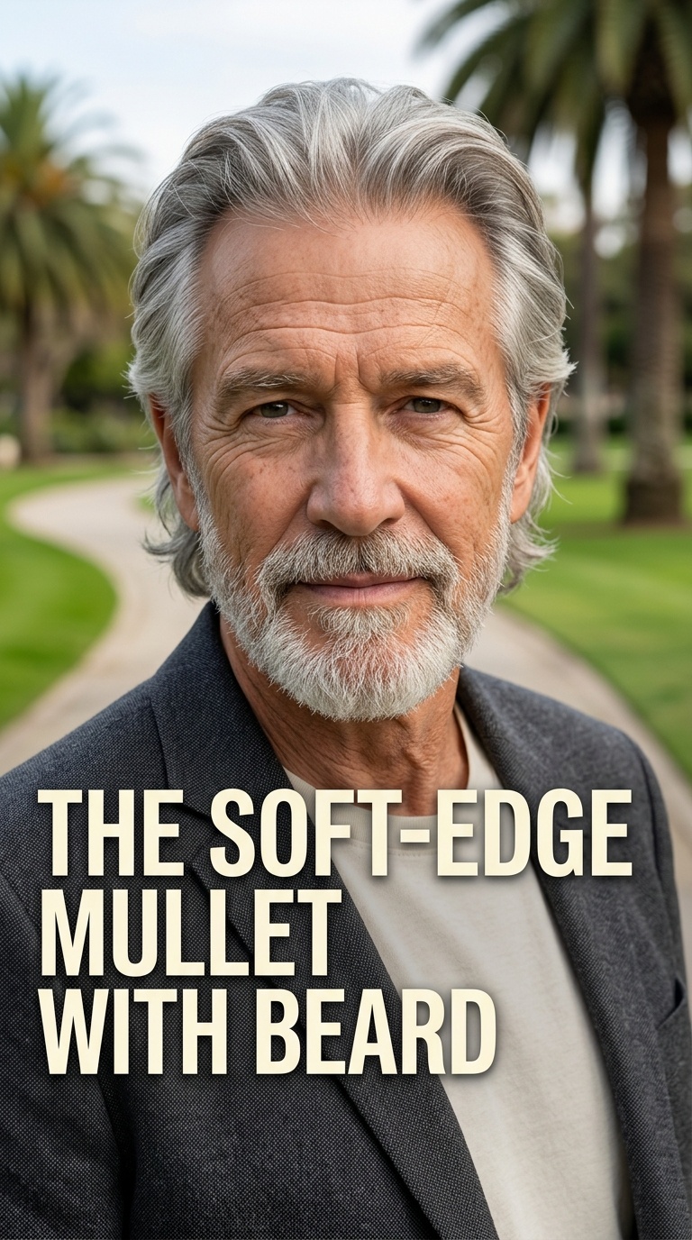 The Soft-Edge Mullet with Beard