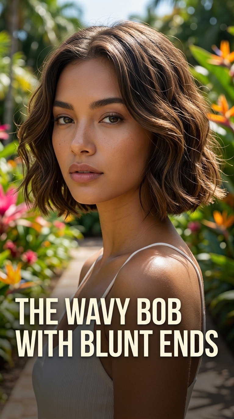 The Wavy Bob with Blunt Ends