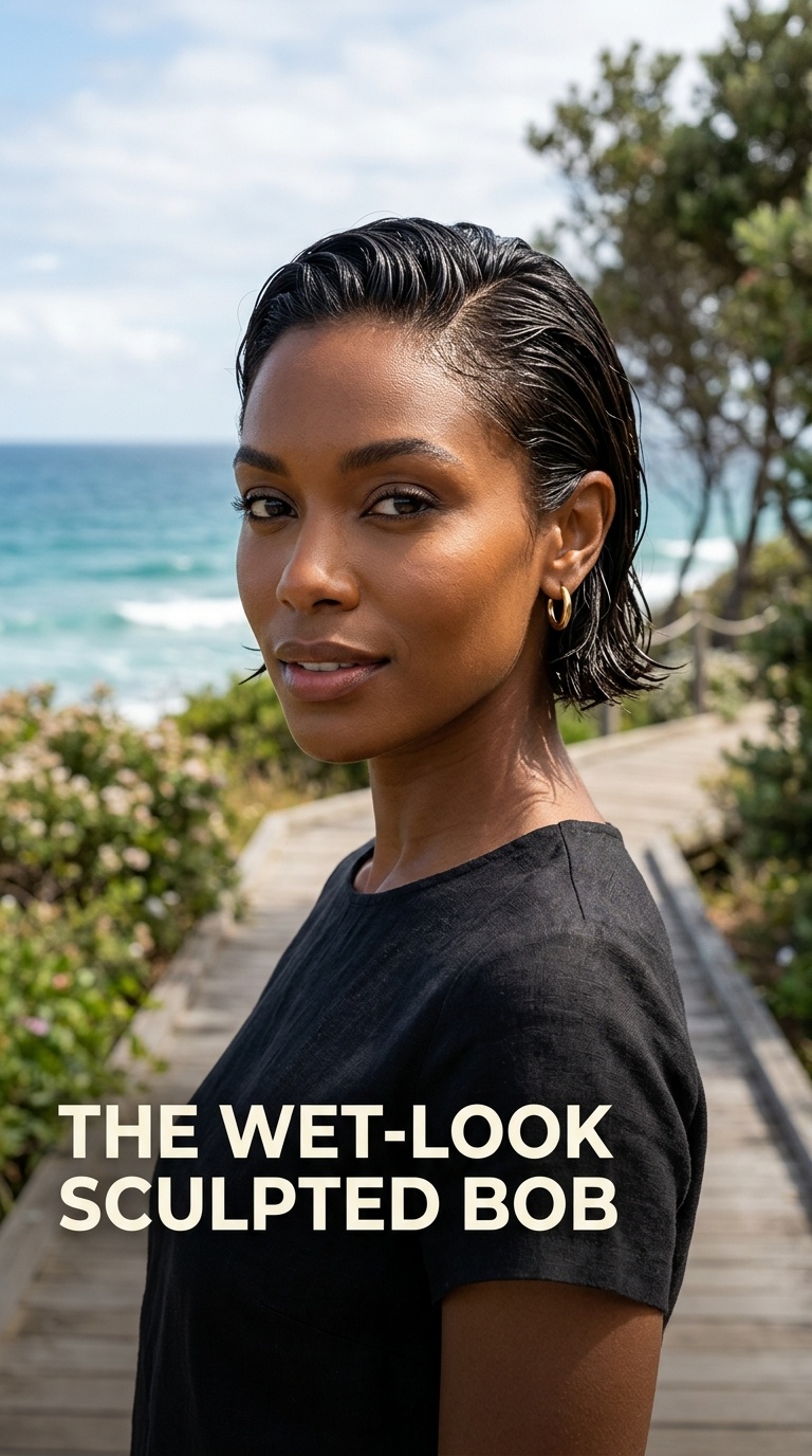 The Wet-Look Sculpted Bob