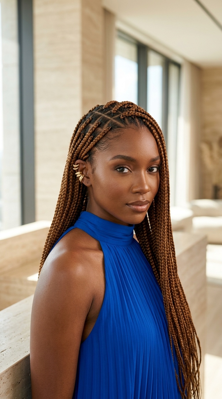 Toffee Brown Triangle Braids
