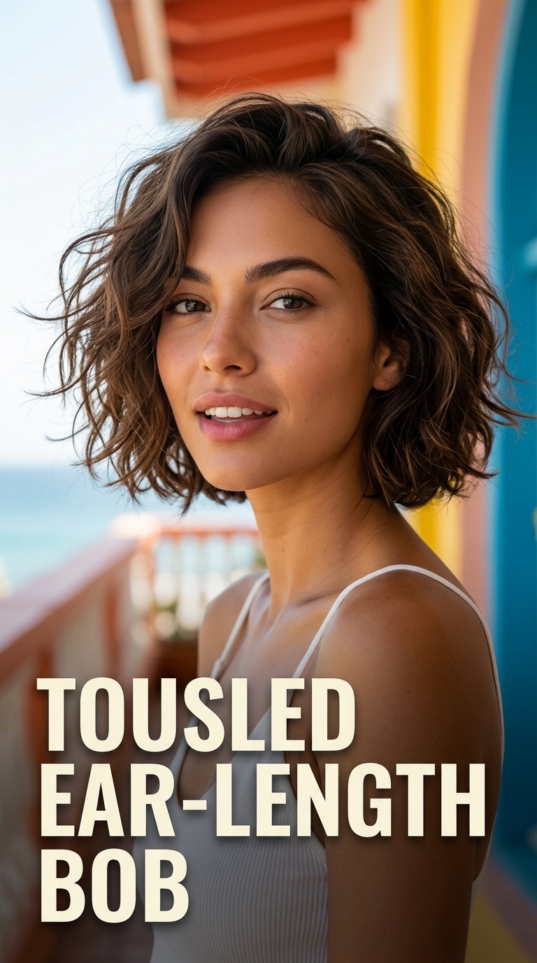 Tousled Ear-Length Bob
