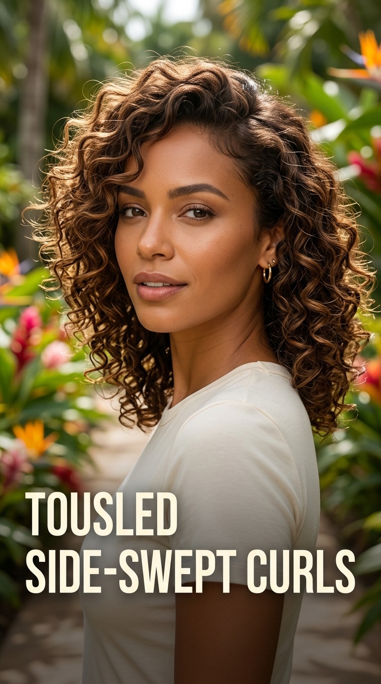 Tousled Side-Swept Curls