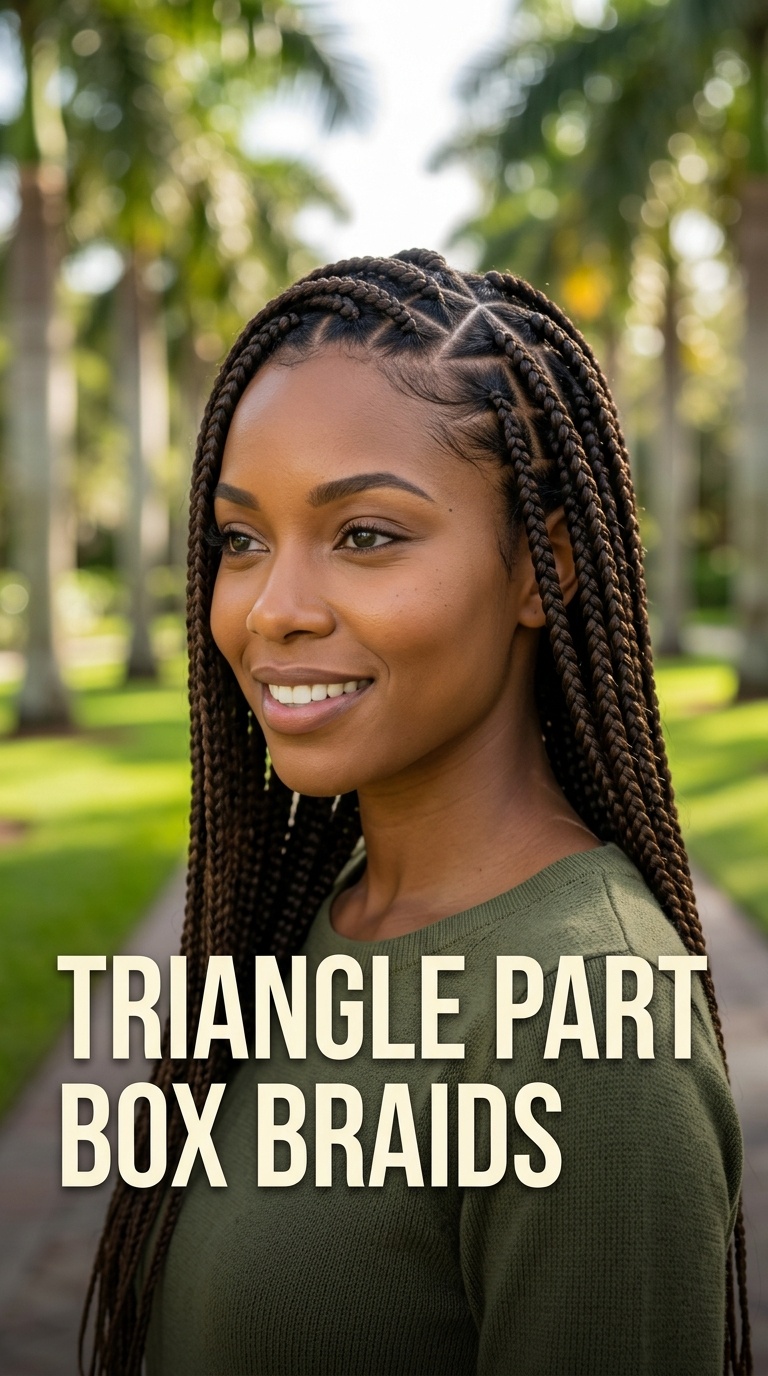 Triangle Part Box Braids