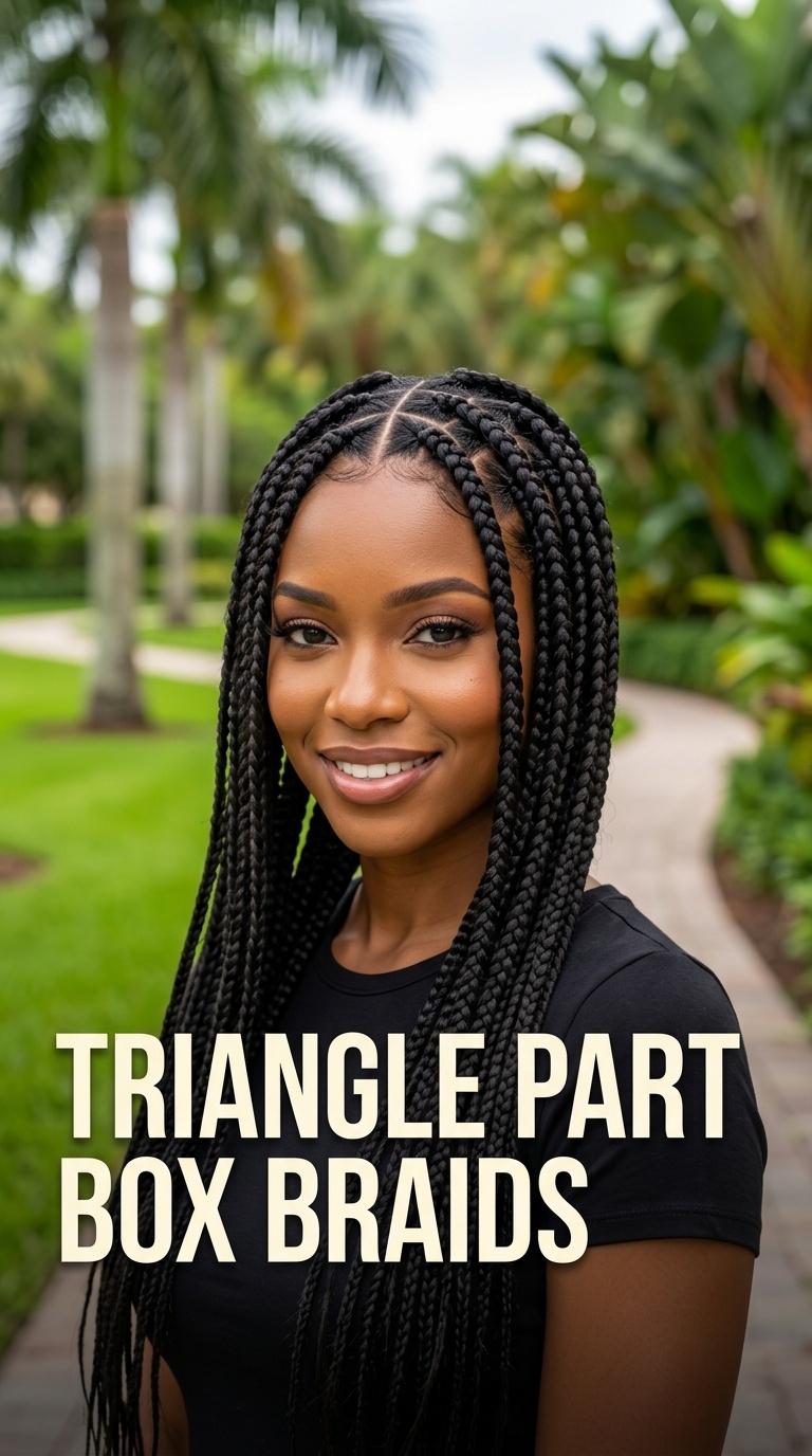 Triangle Part Box Braids