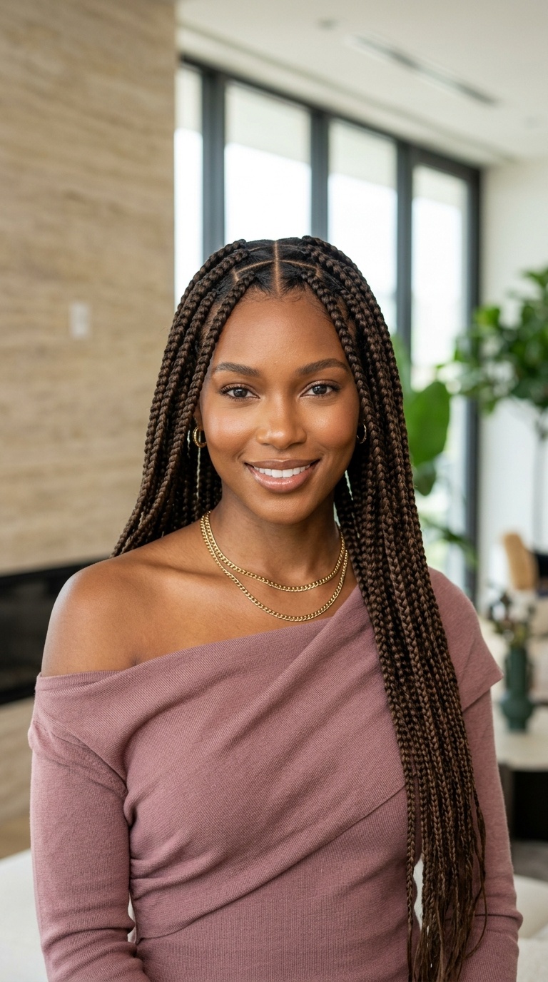 Triangle Part Box Braids