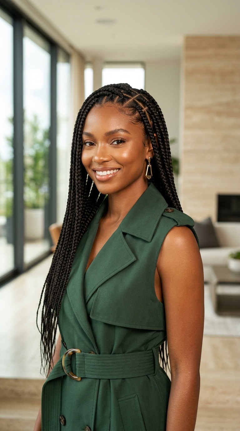 Triangle Part Box Braids