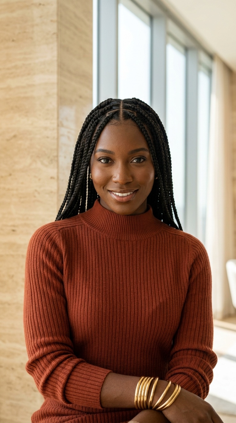 Triangle Part Box Braids