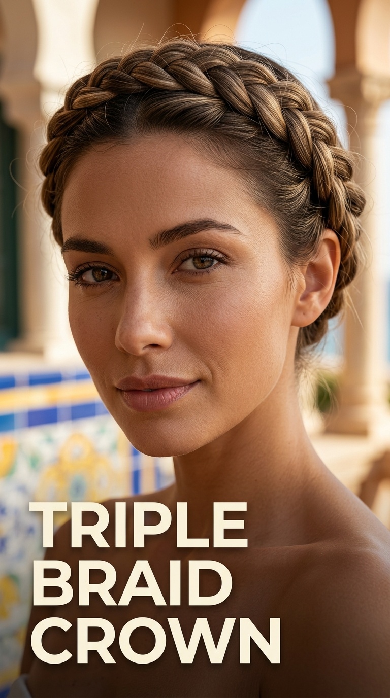 Triple Braid Crown