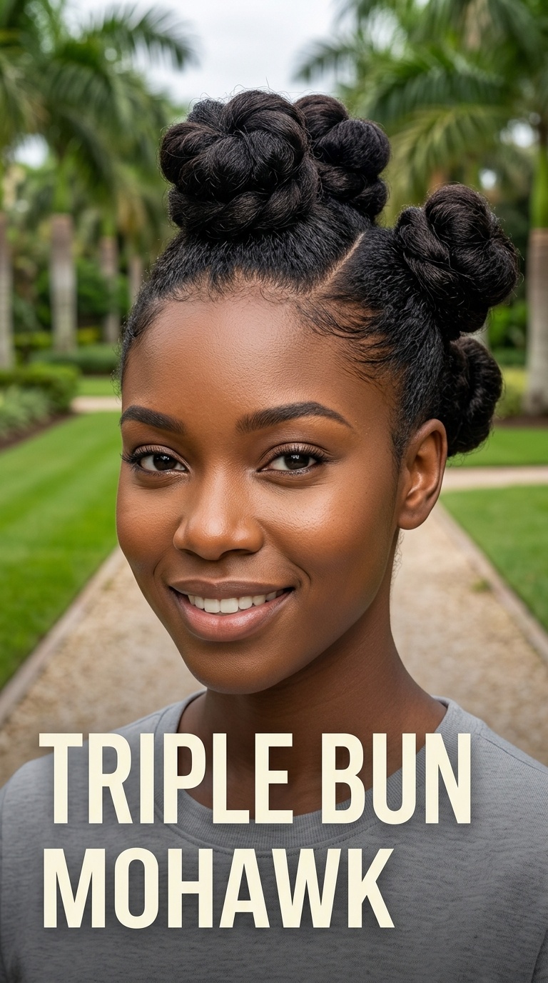 Triple Bun Mohawk