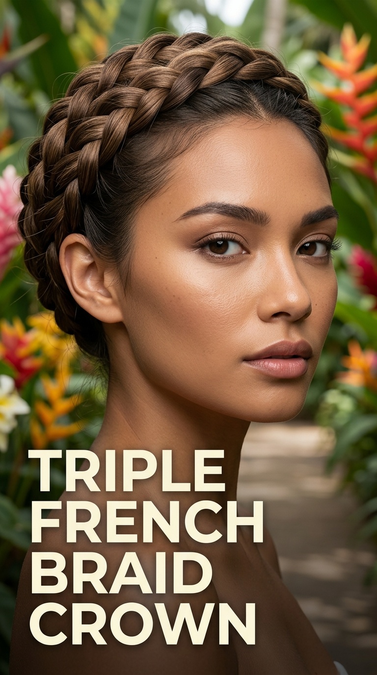 Triple French Braid Crown