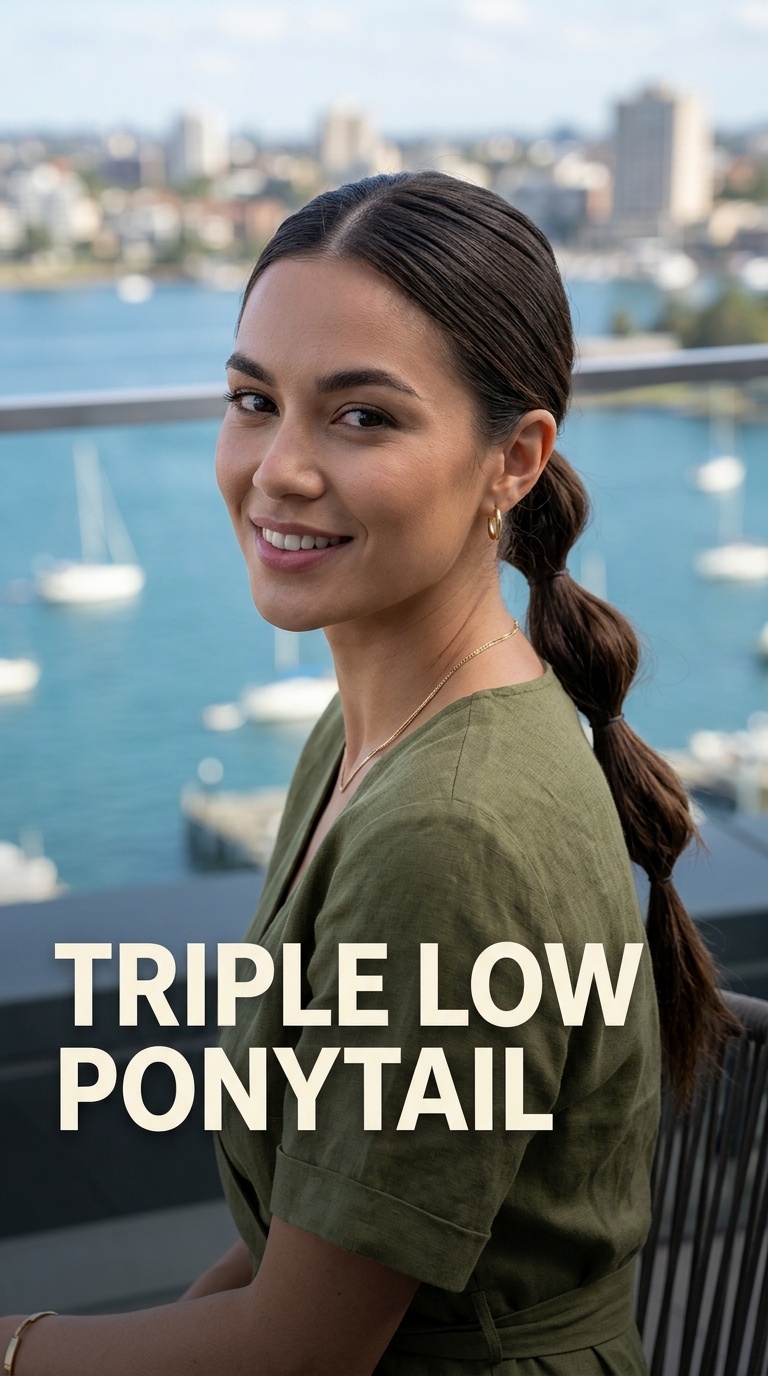 Triple Low Ponytail
