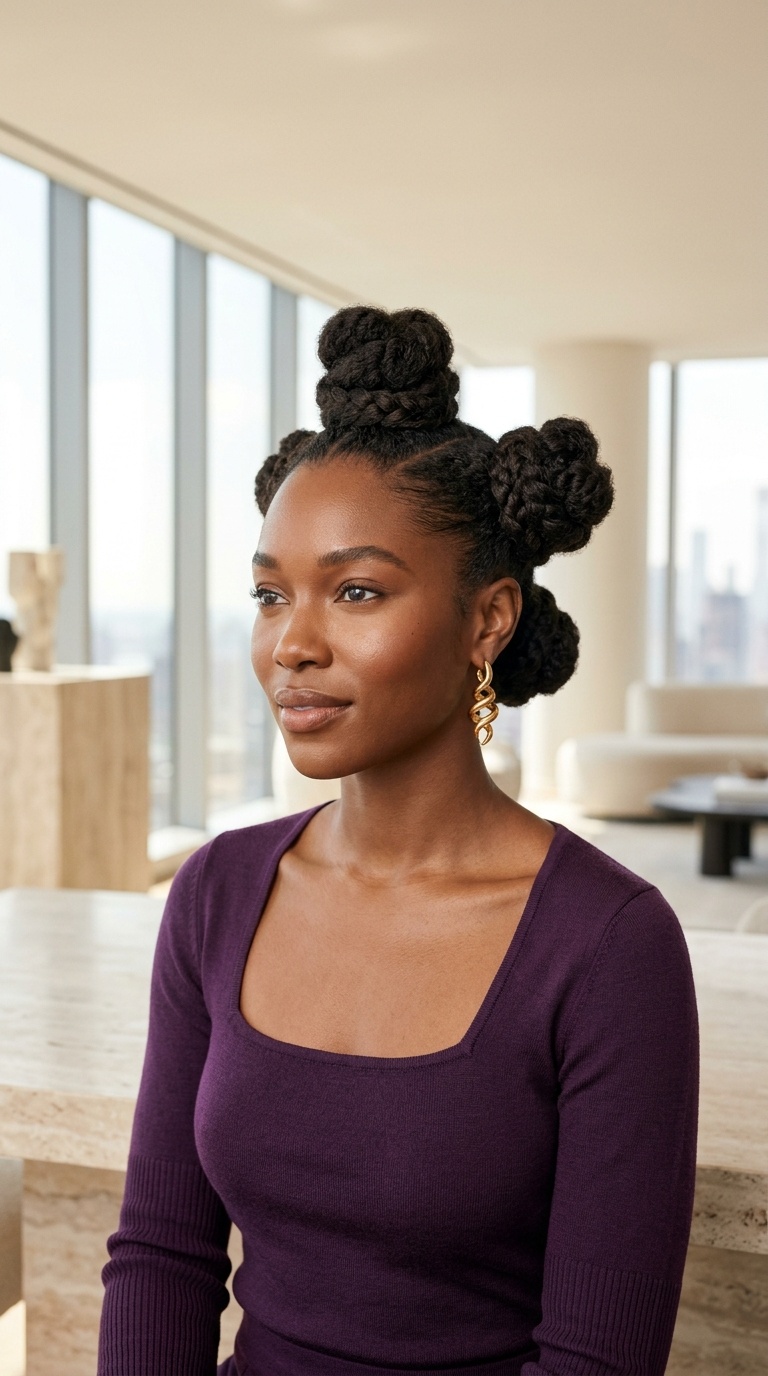 Triple Top Knot Hairstyles
