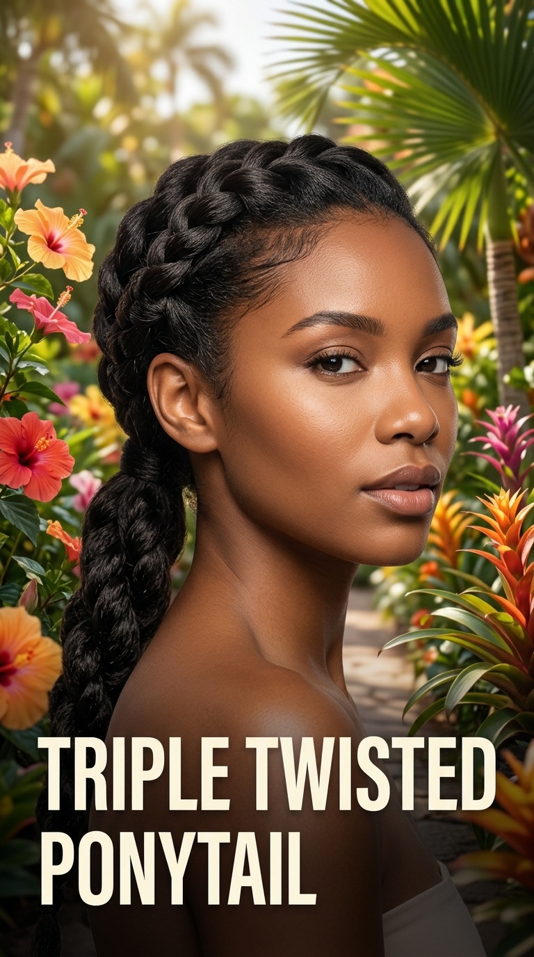 Triple Twisted Ponytail