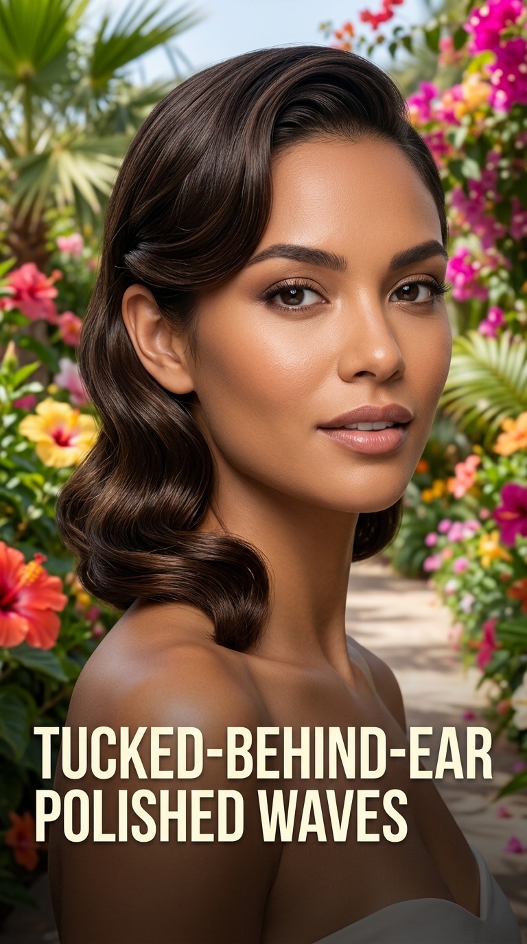 Tucked-Behind-Ear Polished Waves