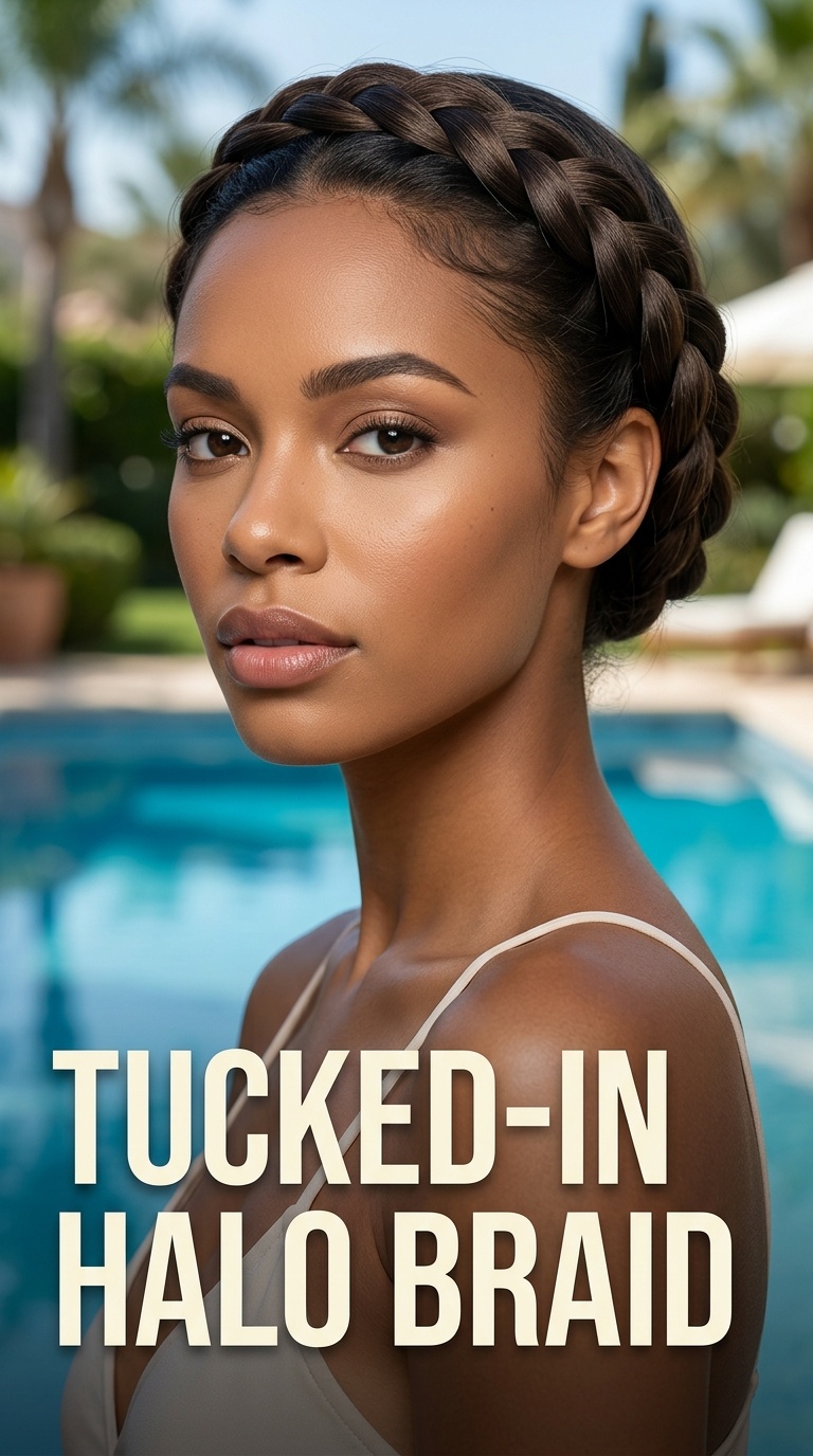 Tucked-In Halo Braid