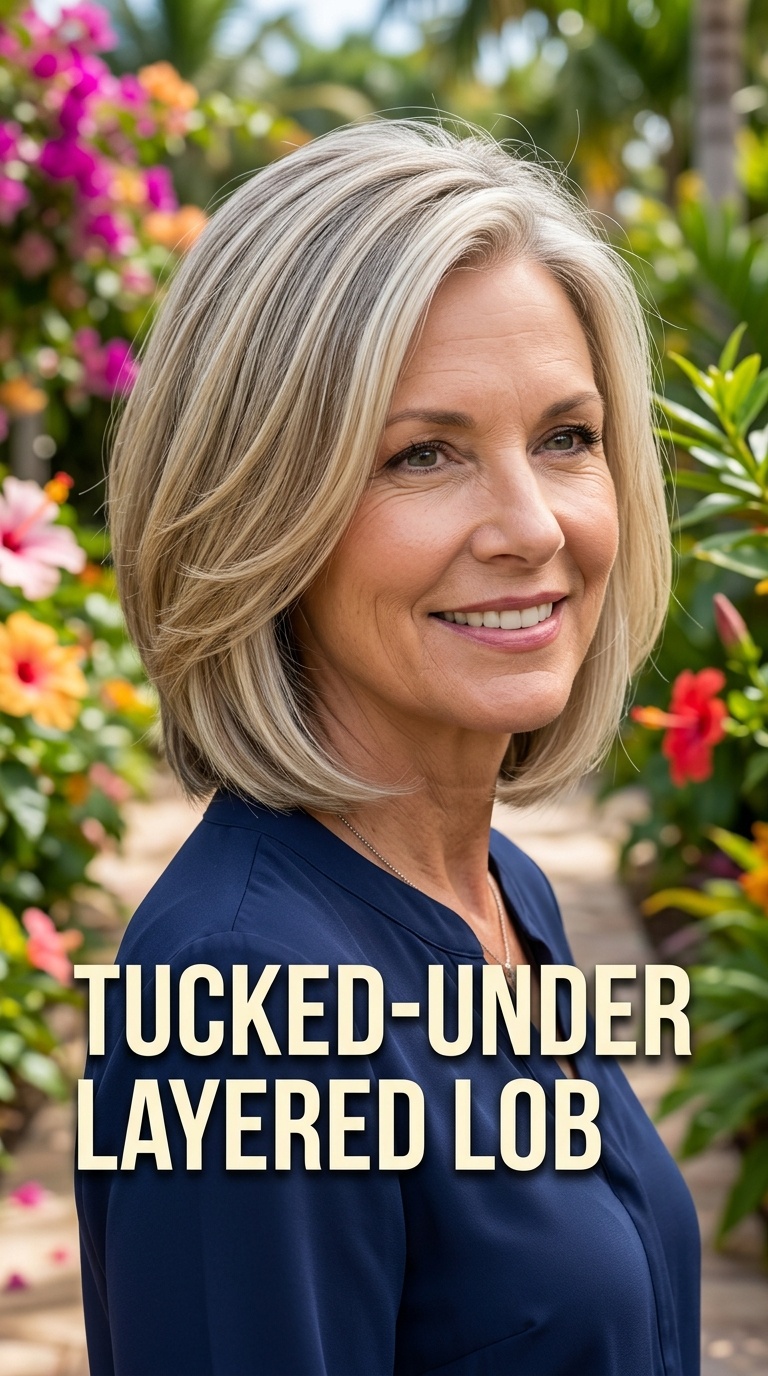 Tucked-Under Layered Lob
