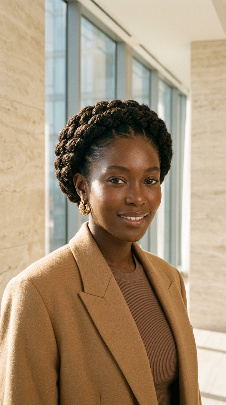 Twisted Halo Braid Black Women