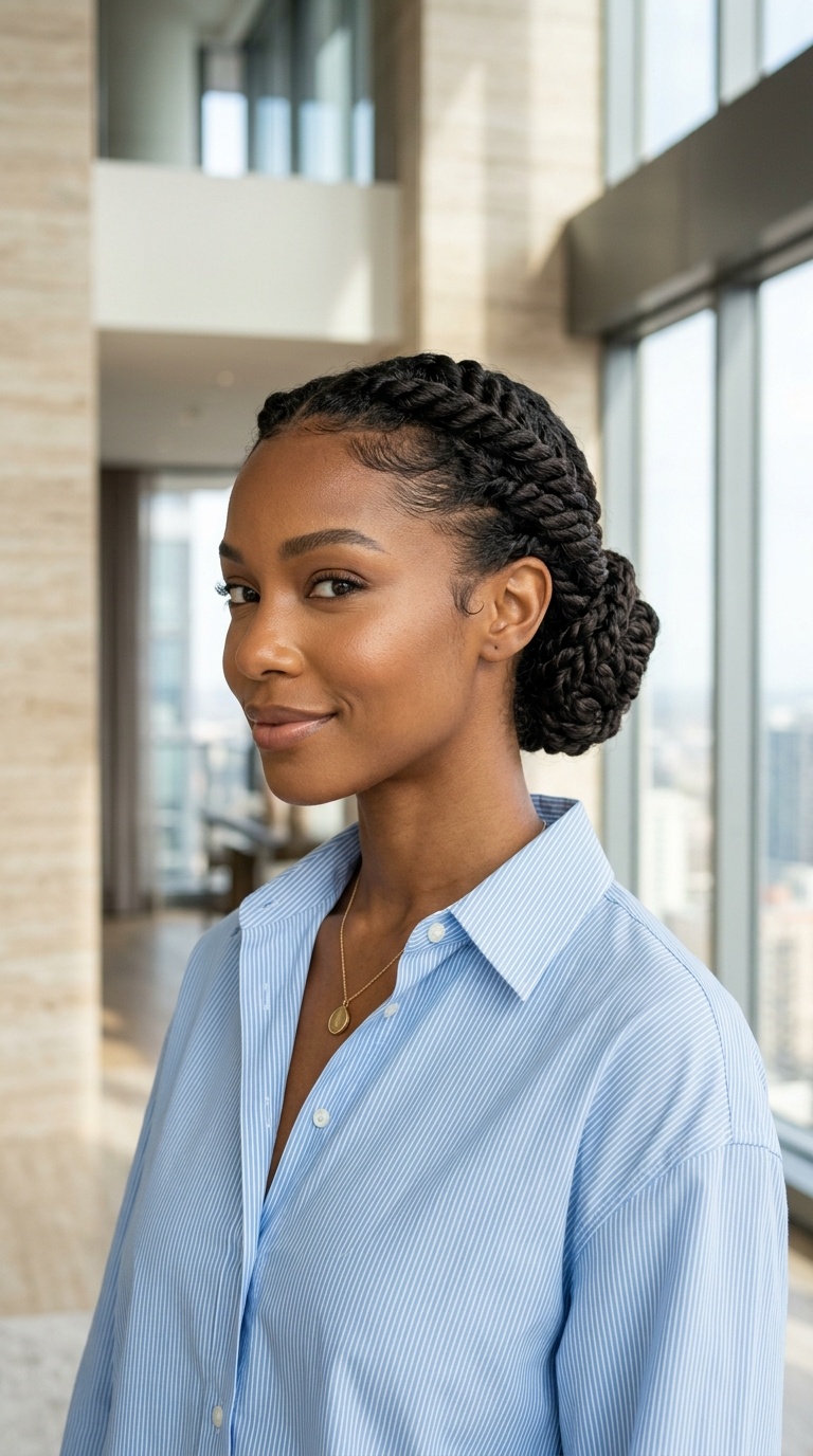 Twisted Low Bun Black Women
