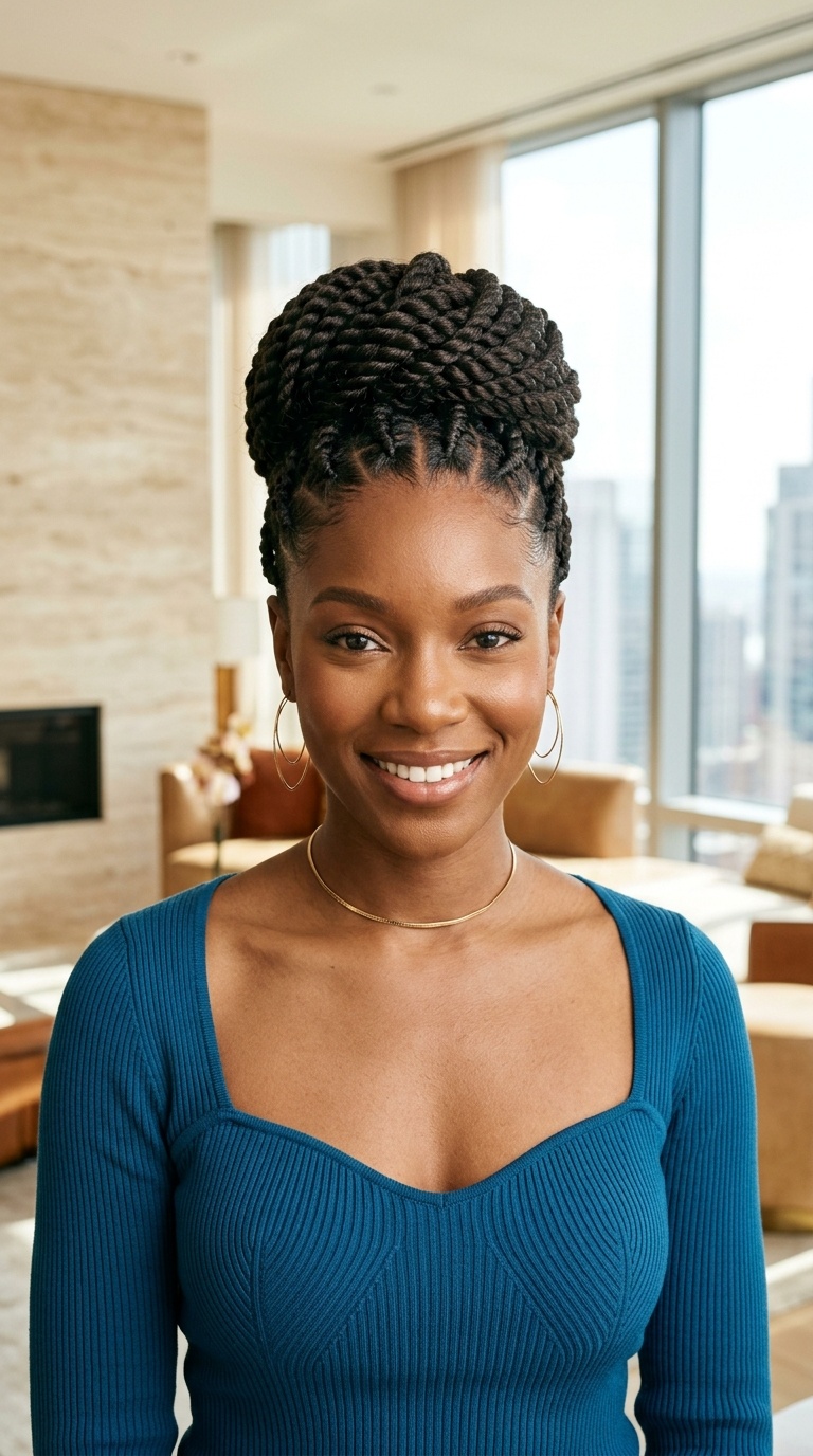 Twisted Updo For Black Women