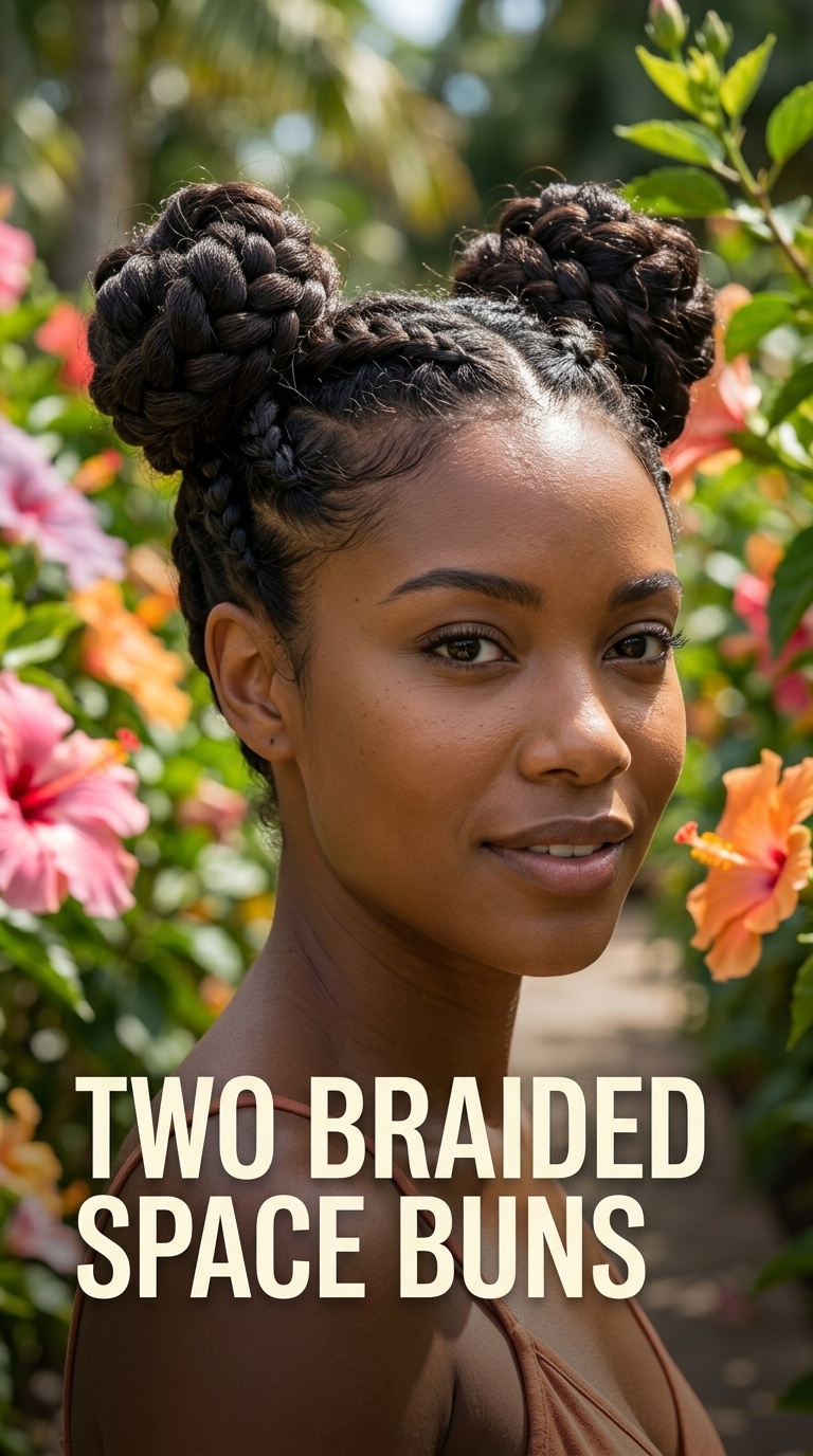 Two Braided Space Buns