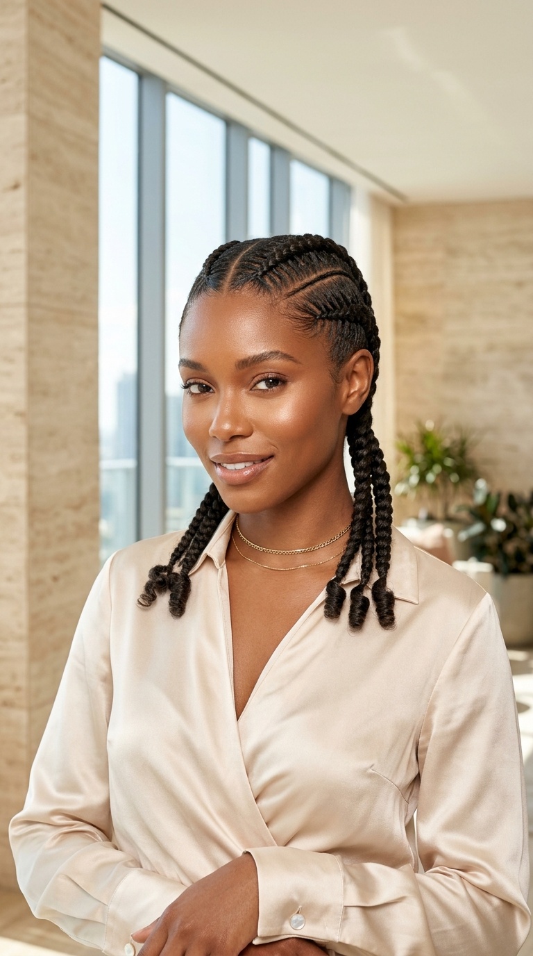 Two Braids Short Natural Hair