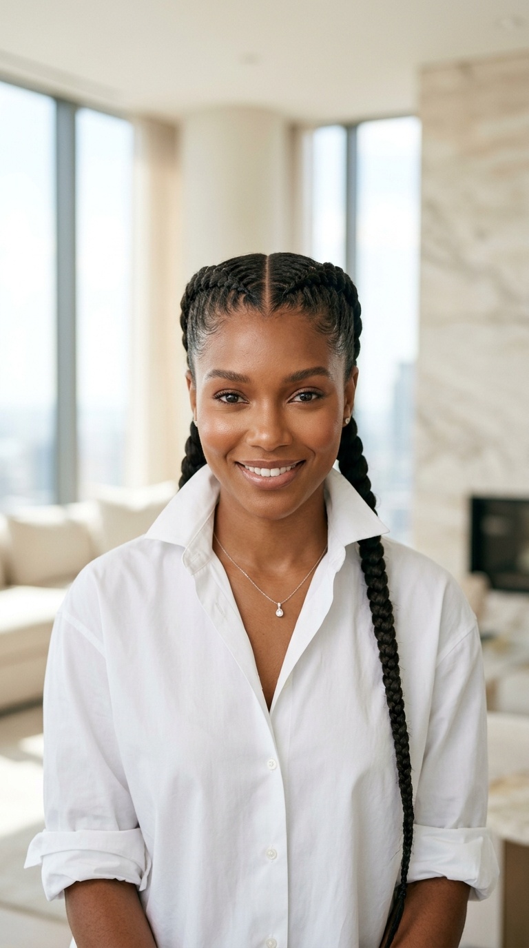 Two Braids With Heart Design