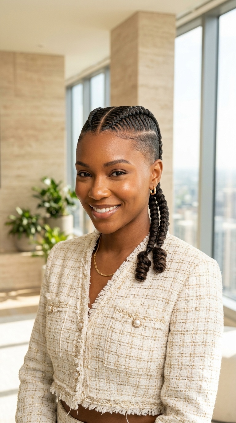 Two Braids With Tapered Sides