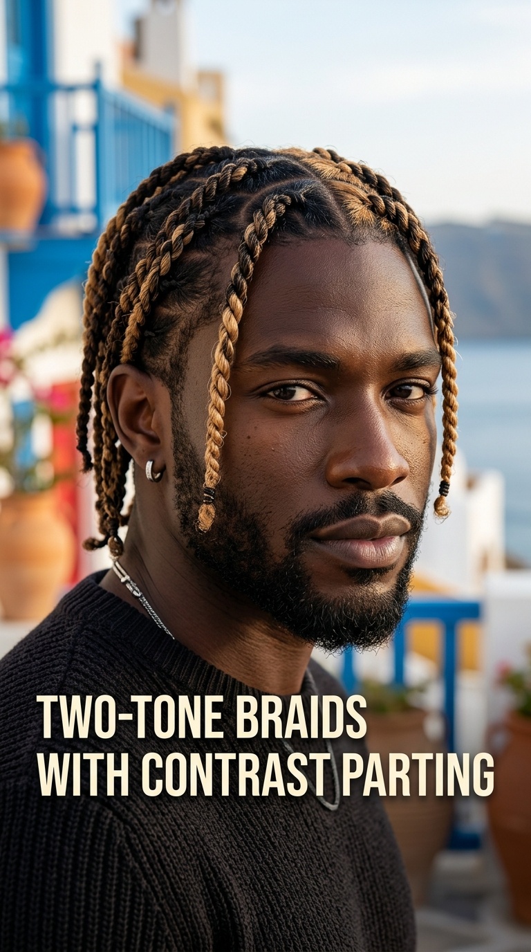 Two-Tone Braids with Contrast Parting