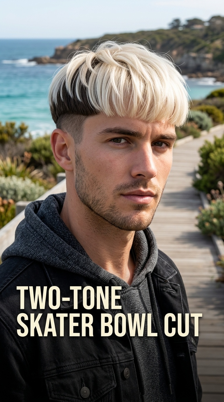 Two-Tone Skater Bowl Cut
