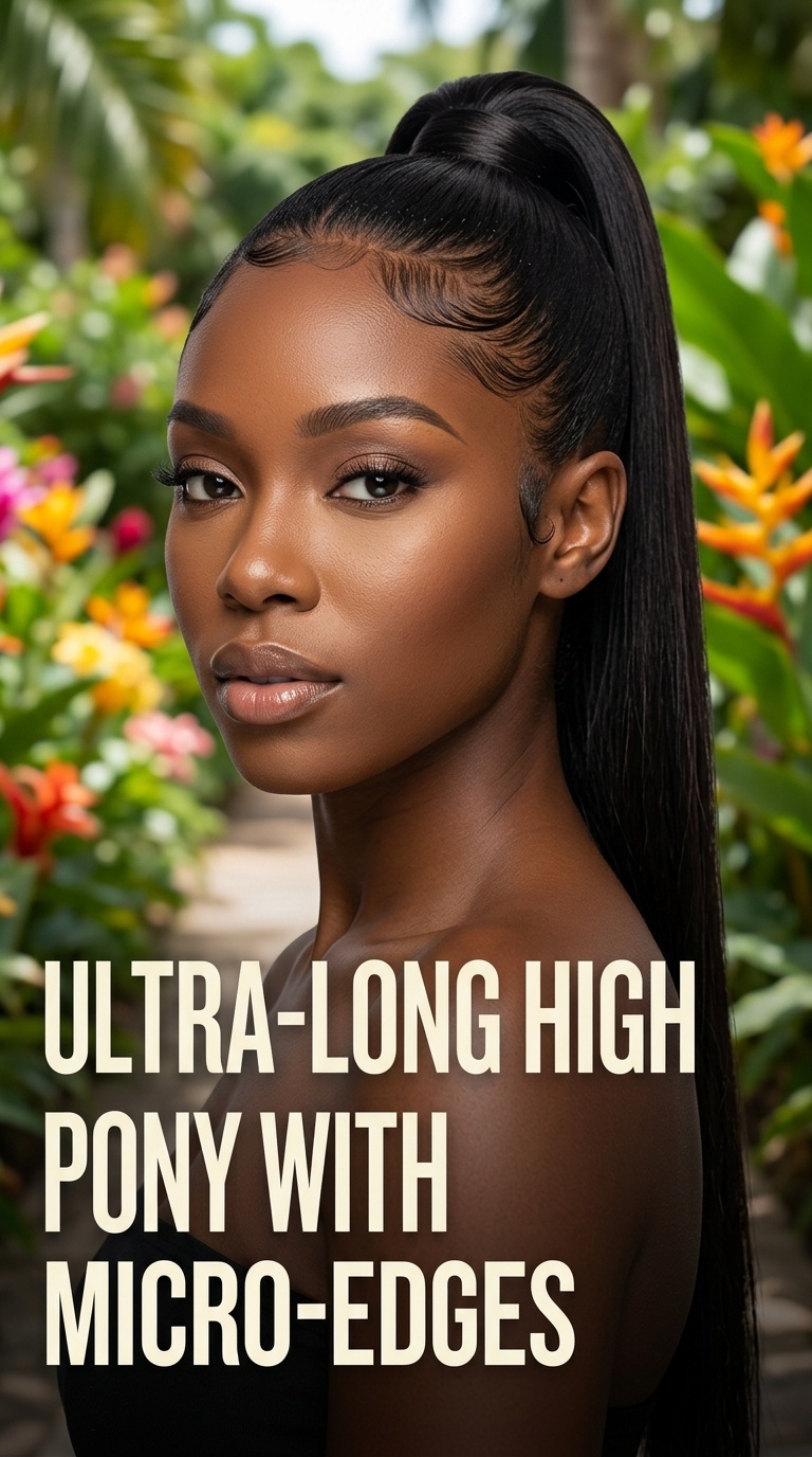 Ultra-Long High Pony with Micro-Edges