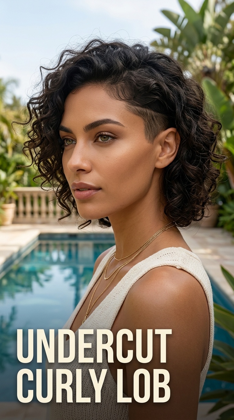 Undercut Curly Lob