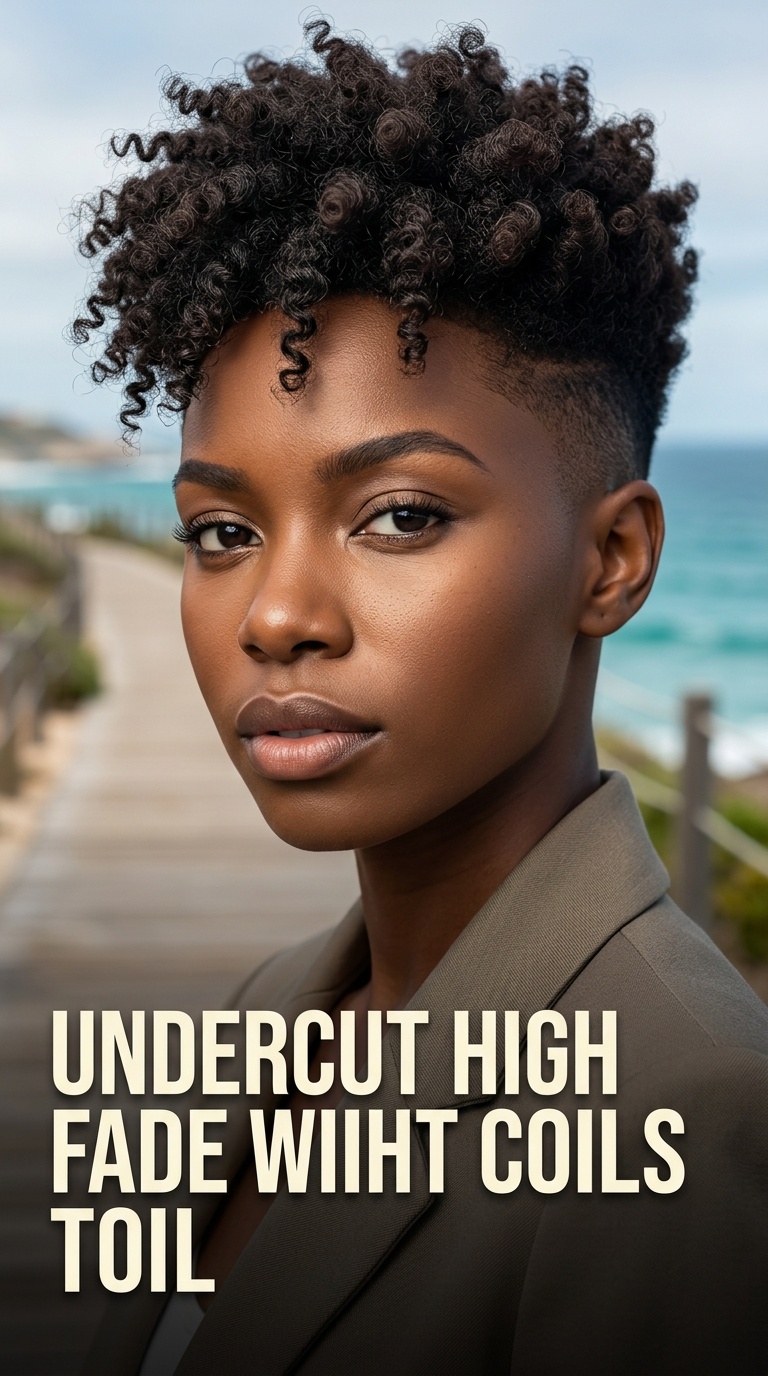 Undercut High Fade with Tight Coils