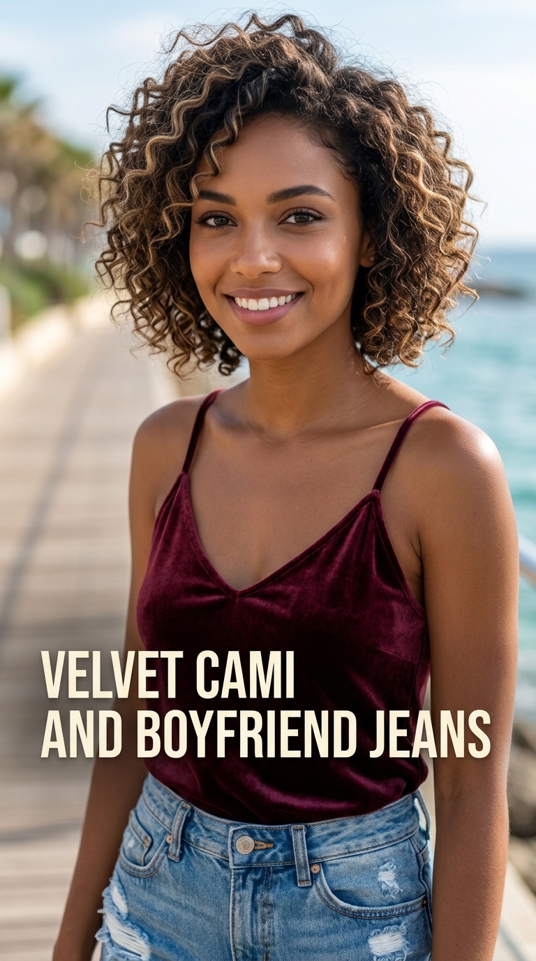 Velvet Cami and Boyfriend Jeans