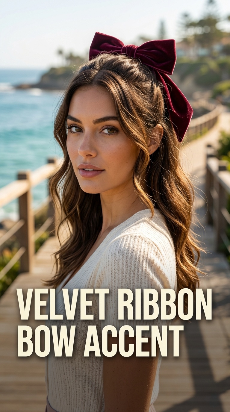 Velvet Ribbon Bow Accent