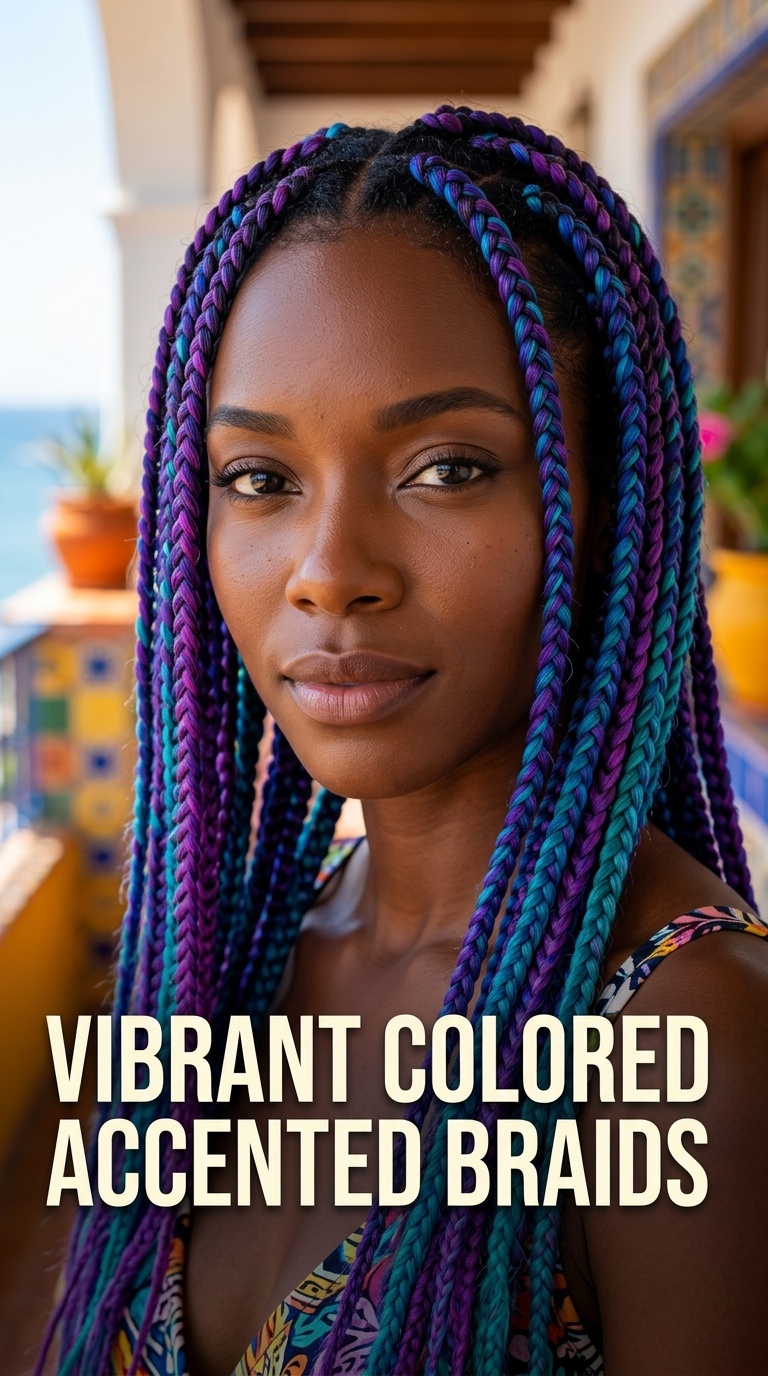 Vibrant Colored Accented Braids