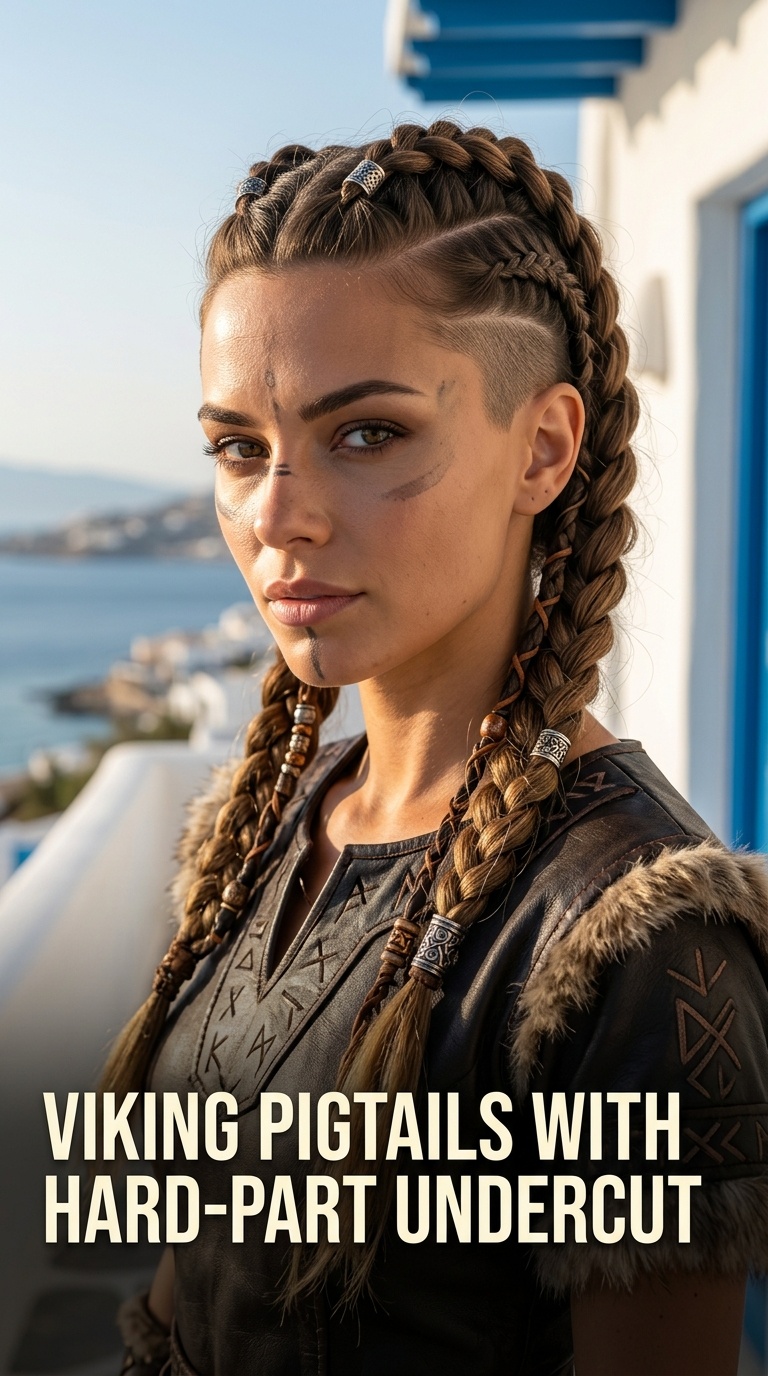 Viking Pigtails with Hard-Part Undercut
