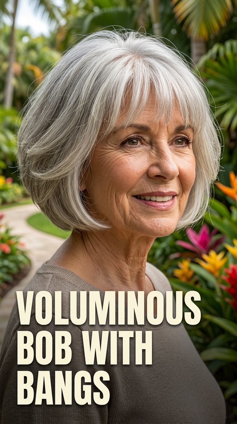 Voluminous Bob with Bangs
