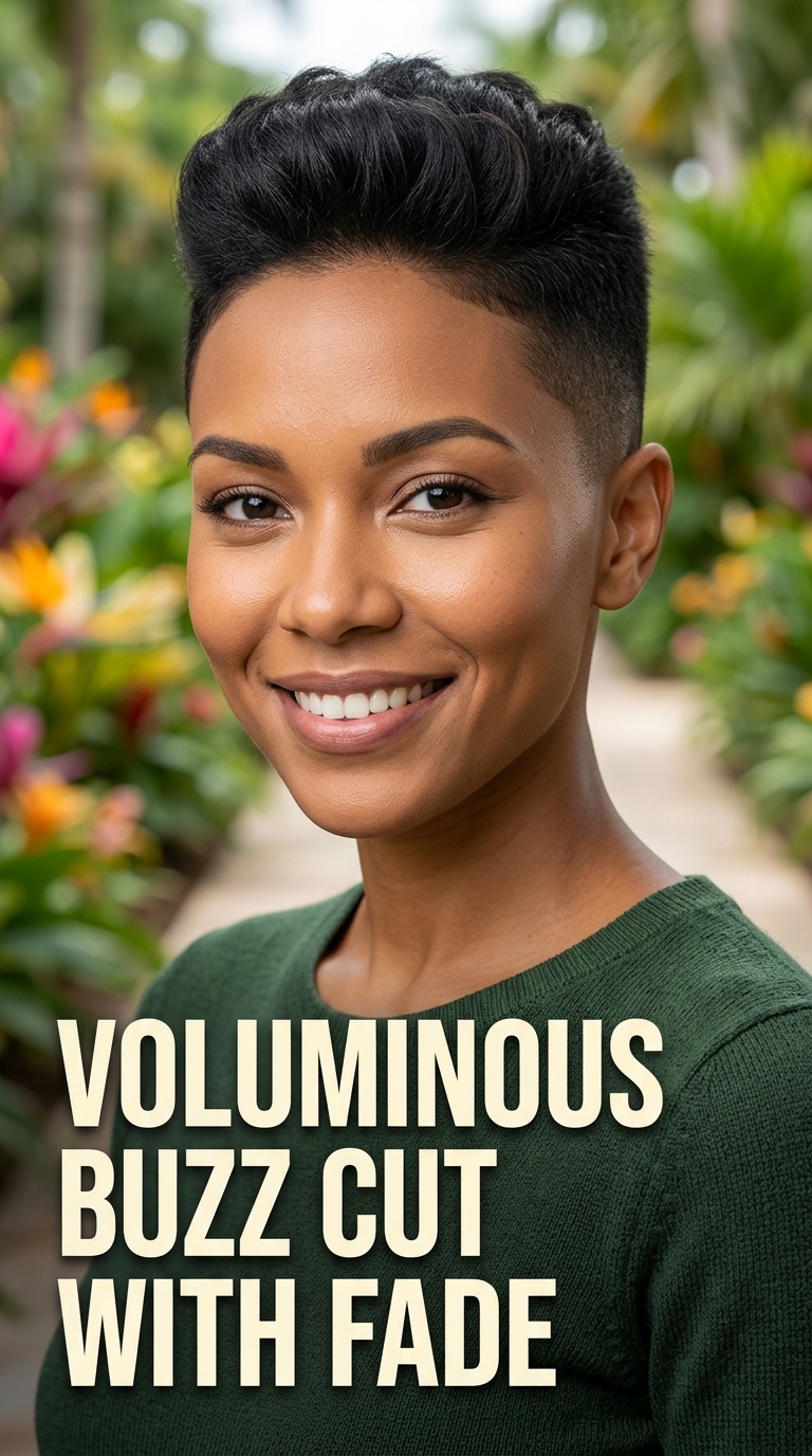 Voluminous Buzz Cut with Fade