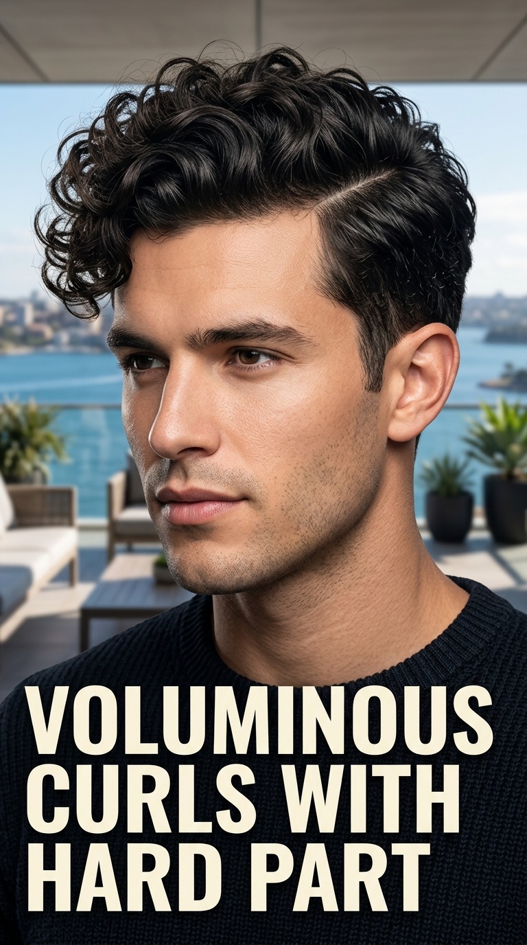 Voluminous Curls with Hard Part