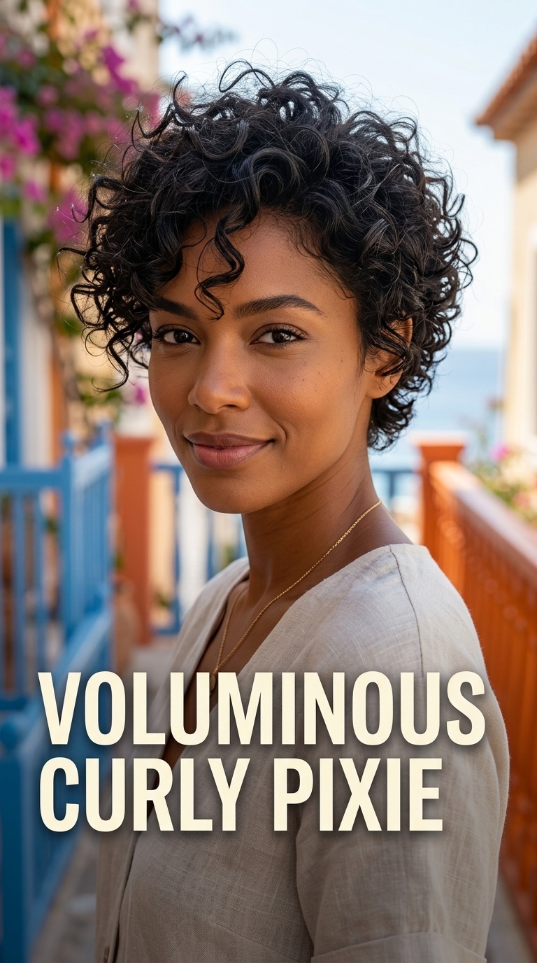 Voluminous Curly Pixie