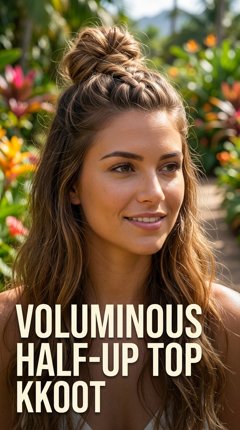 Voluminous Half-Up Top Knot