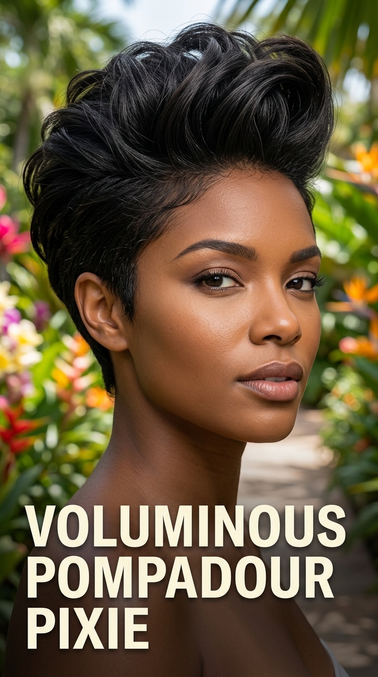 Voluminous Pompadour Pixie