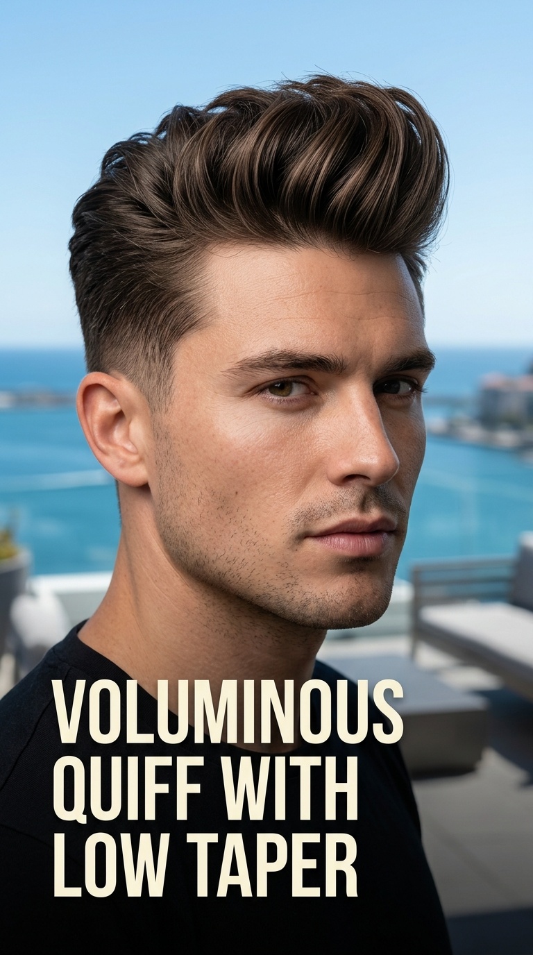 Voluminous Quiff with Low Taper
