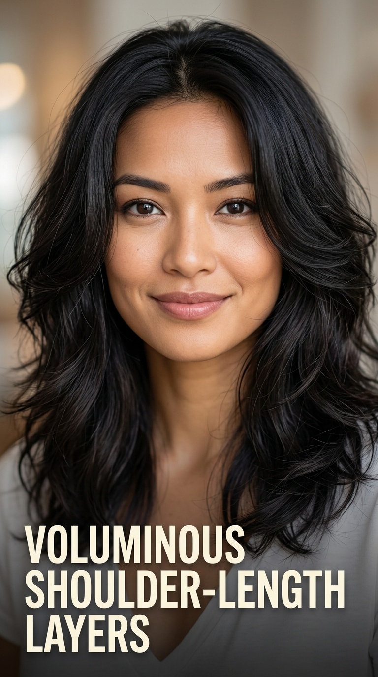 Voluminous Shoulder-Length Layers