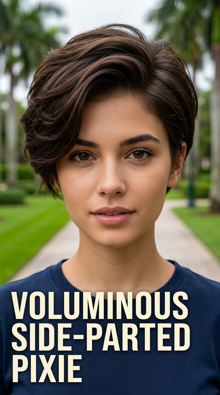 Voluminous Side-Parted Pixie
