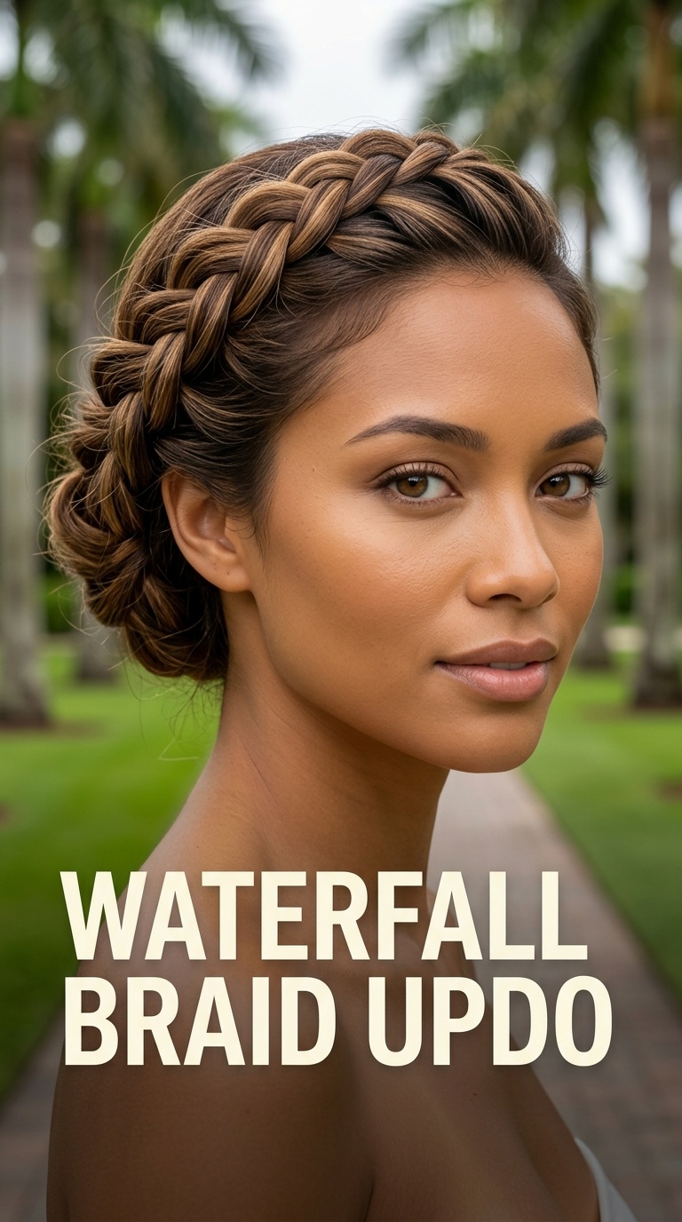 Waterfall Braid Updo