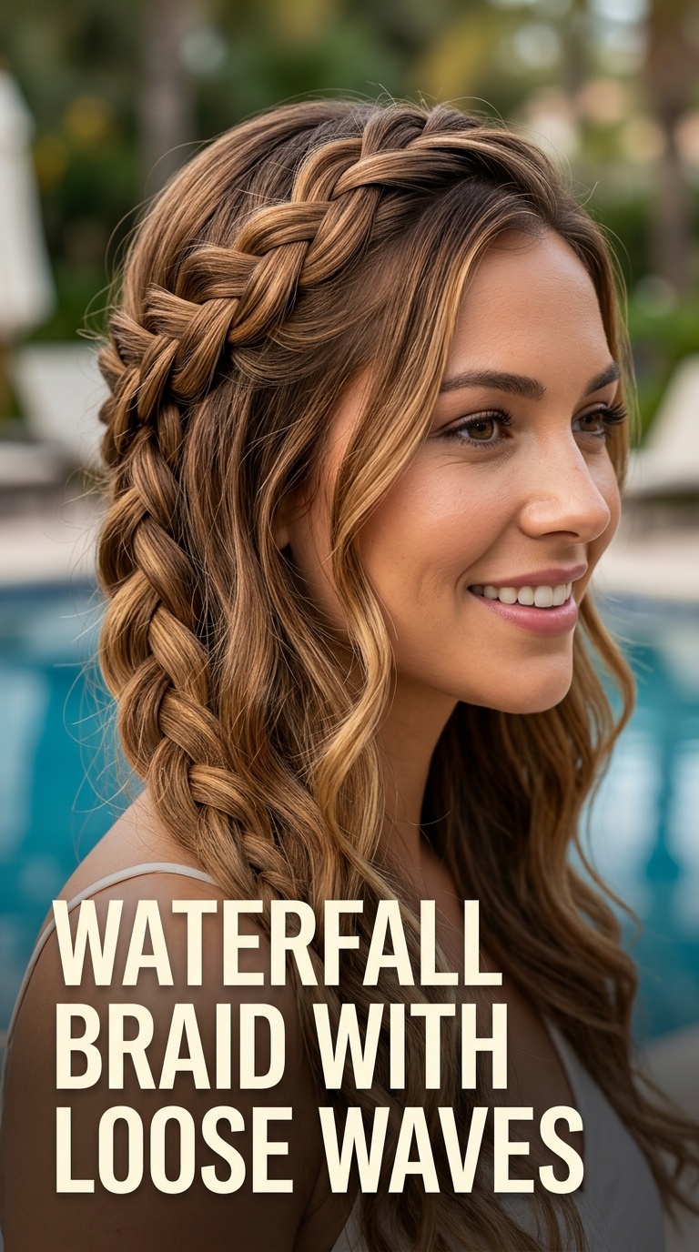 Waterfall Braid with Loose Waves