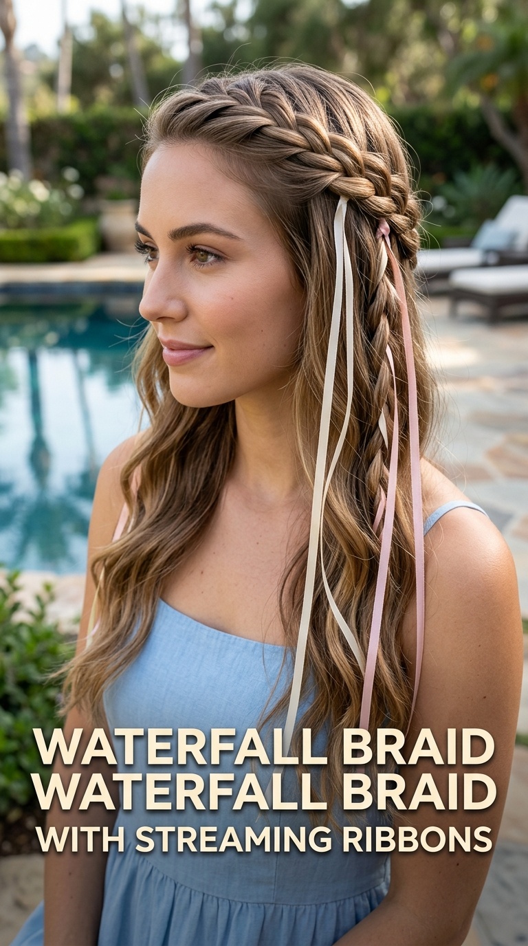 Waterfall Braid with Streaming Ribbons